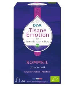 Tisane Emotion aux Fleurs de Bach - Sommeil BIO, 20 sachets